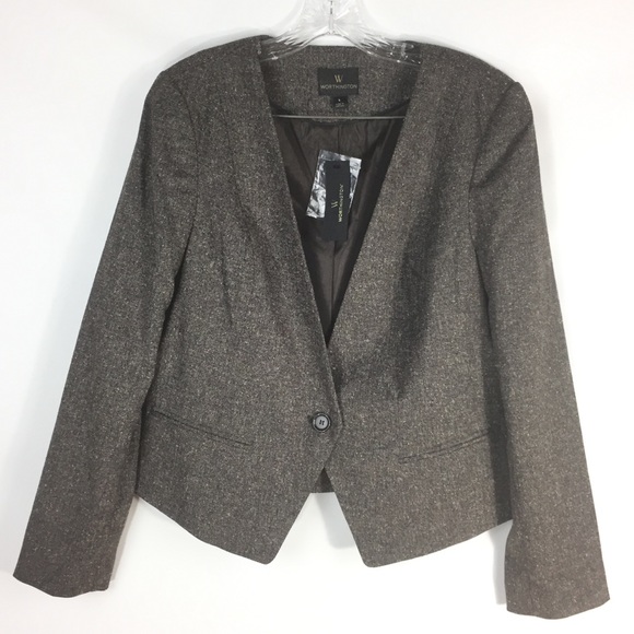 Worthington Jackets & Blazers - New Worthington One Button Tweed Blazer Large